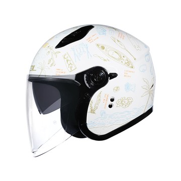 SOL SO-12 夏令營_白/藍 開放式安全帽