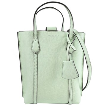 TORY BURCH Mini Perry 簡約燙金LOGO迷你手提斜背雙層兩用包(淺綠)