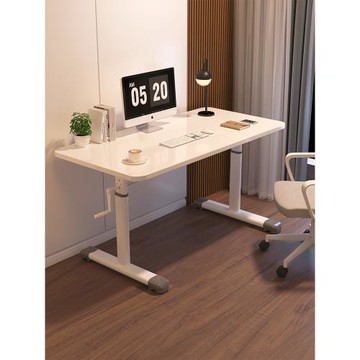 手搖升降桌子電腦桌家用臥室學習書桌學生寫字桌簡易辦公桌工作臺