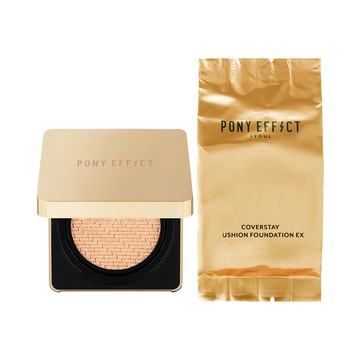 PONY EFFECT 氣墊粉餅組  完美遮蓋毛孔和瑕疵，持久控油，創造自然柔焦效果  001 Rosy Ivory  1組