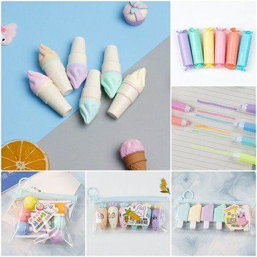 [Hare.D]6色冰淇淋螢光筆 甜筒螢光筆 迷你螢光筆 造型筆 造型螢光筆 趣味筆 禮品 小禮物 婚禮小物兒童節