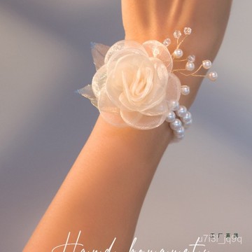 結婚婚禮伴娘手腕花新娘手花演出小清新森係韓式唯美珍珠水晶超僊