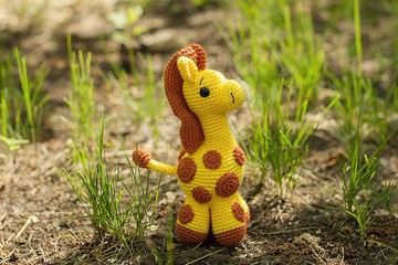 長頸鹿玩具，鉤針 amigurumi，長頸鹿毛絨玩具，動物毛絨