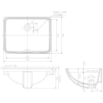 toto L501 NW1 TOTOカウンター式洗面器 アンダーカウンター式