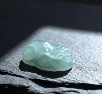 【招財神獸】冰種翡翠貔貅戒面 | 天然緬甸玉翡翠A貨 | 送禮