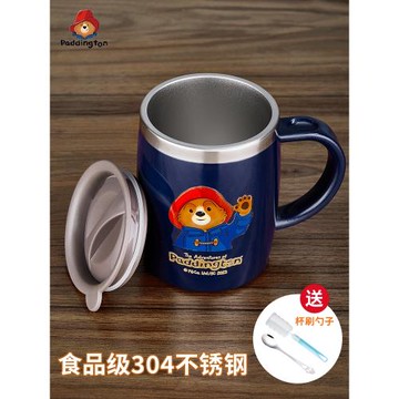帕丁頓熊保溫杯咖啡杯男生不銹鋼馬克杯帶蓋女辦公室水杯家用杯子