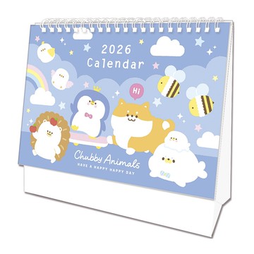 2026年 圓生物彩繪三角桌曆