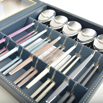 Soojurluck 優質威尼斯陶瓷湯匙筷子5組套裝  1套  湯匙 5入+筷子 5入  顏色隨機