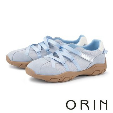 ORIN 氣質百搭芭蕾風交叉厚底休閒鞋 藍色