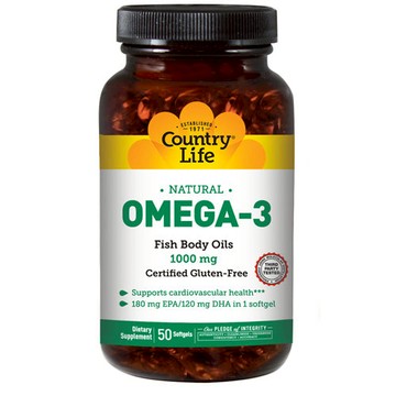 Omega 3 Fish Body Oils 50 Sftgls by Country Life