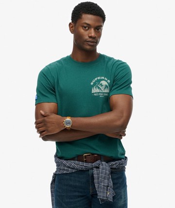 Superdry Men's Lo-fi Outdoors Chest T-shirt Green Size: L