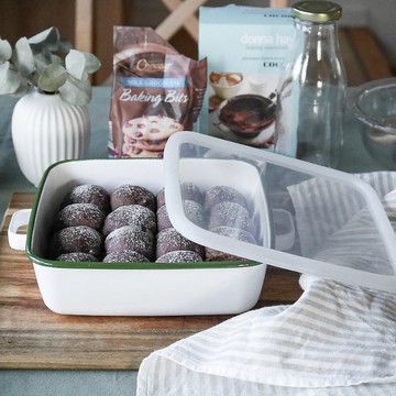 【官方直營】【組合包】雙耳琺瑯烘焙保鮮盒(附蓋)1.8L方型+玻璃