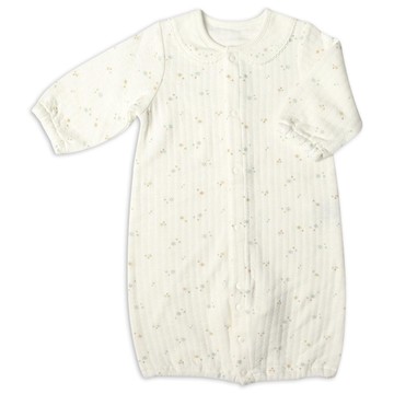 akachan honpo - 長袖有機蓬鬆保暖連身衣-米白色 (50~70cm)