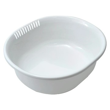 SANADA 日製洗菜籃 橢圓 5.3L  白色  1個