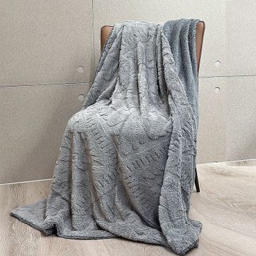 Carolan四葉草 塔芙絨/羊羔絨雙層毯(灰)