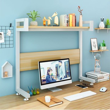 工廠現貨 免運 桌面置物架 收納架 桌上書架 桌面書架置物架辦公室整理架學生簡約鋼木顯示器架子電腦桌收納架特惠/開立發票 全館折扣 售後保障 j1216