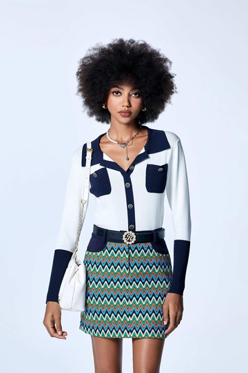 五彩山形紋短裙