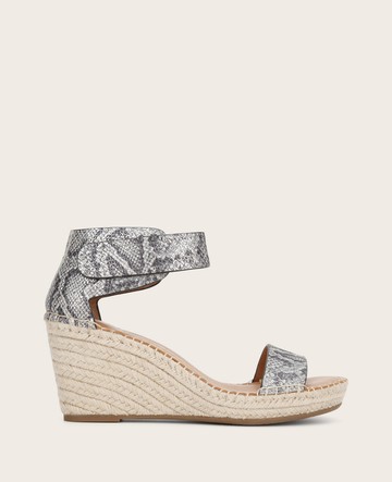 Gentle Souls | Charli Ankle Strap in Pewter Snake, Size: 10 by Kenneth Cole