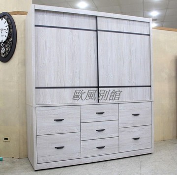 【歐風別館】華爾滋六尺白梣色衣櫃【基隆至台中免運費】