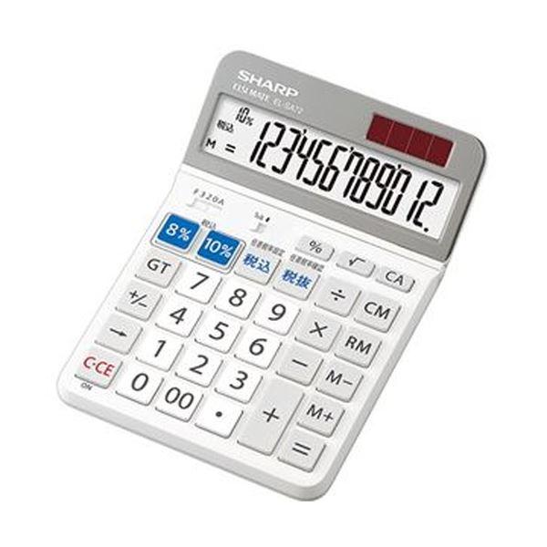 （まとめ）シャープ 電卓 軽減税率対応モデル12桁 セミデスクトップ EL-SA72-X 1台〔×5セット〕