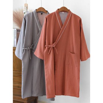 日式和服情侶睡袍女男士春秋夏季純棉薄款寬松汗蒸浴袍家居服睡衣