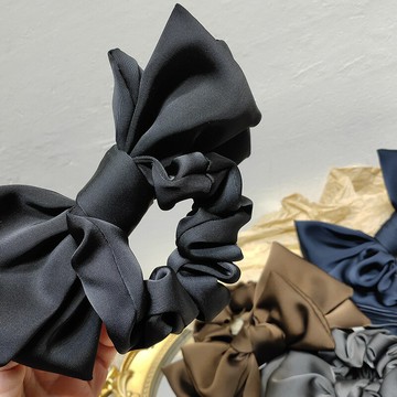 黑色蝴蝶結大腸發圈女扎頭發夏季發繩頭繩網紅年新款頭飾