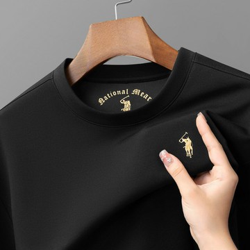 【新款熱賣】保羅正品衛衣男士空氣尾春秋季新款圓領套頭內搭休閑體恤衫秋衣男