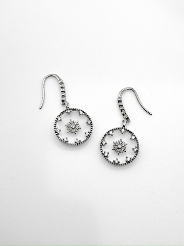 玻璃寶石系列—— 落在耳畔的雪花・冰晶透亮耳環