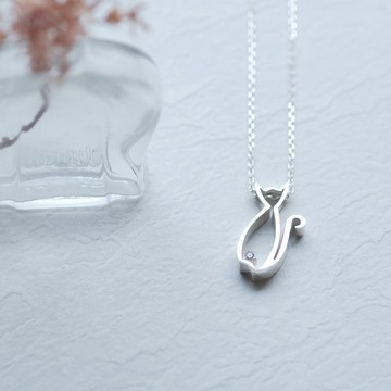 鋯石 貓咪 長項鍊 925銀