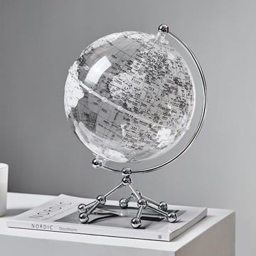樂天精選~創意輕奢透明地球儀擺件客廳辦公室桌面家居裝飾喬遷新居開業禮品 雙11全館免運
