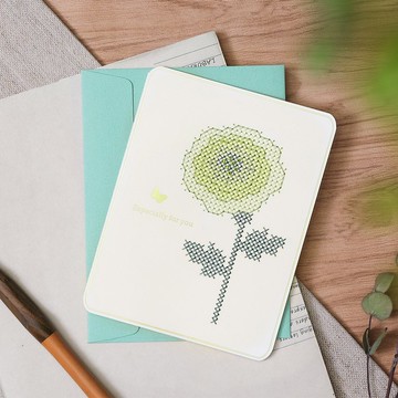 【陸蓮-特別為你】雷射花卉卡片 十字繡材料套組 | Xiu Crafts