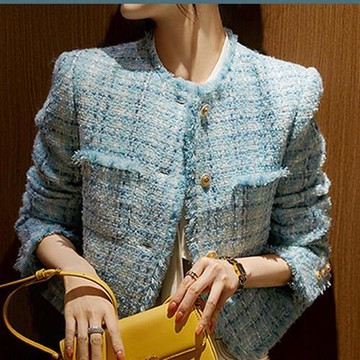 【巴黎精品】現貨+預購頂級法式毛呢外套大衣OL西裝小香風外套寬鬆秋冬大碼休閒女裝-羊毛粗花呢a1lk23