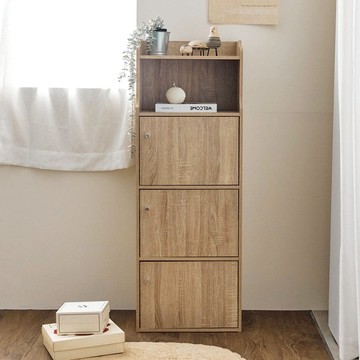 Alma日式木紋四層收納櫃(二色) 白橡木