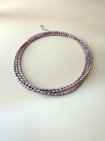 幻紫叠趣 天然淡水珍珠頸鏈