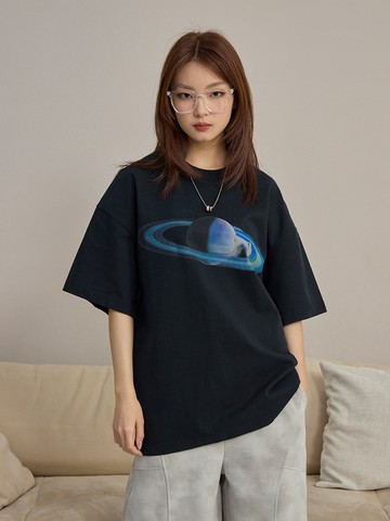 潮流星球印花短T