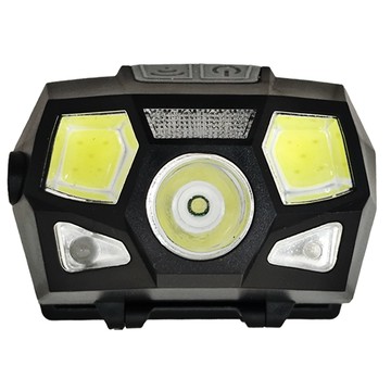 防水強光感應式頭燈 超輕量 揮手開關 五段照明 USB充電  1個  混合色