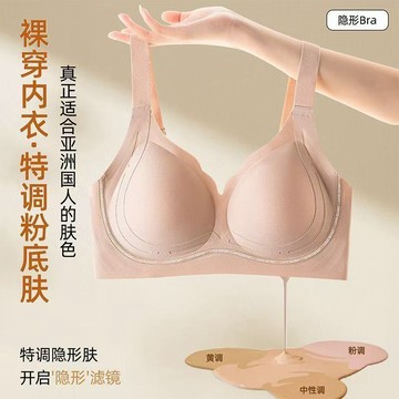 台灣發貨 粉底液大碼內衣 M-6XL 隱形內衣 雙重提拉聚攏內衣 固定杯 大胸顯小收副乳防下垂調整型內衣 胖M大碼內衣