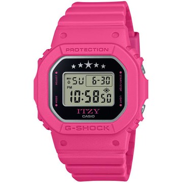 CASIO G-SHOCK ITZY 聯名款 方形計時錶/桃紅/GMD-S5610IT-4A