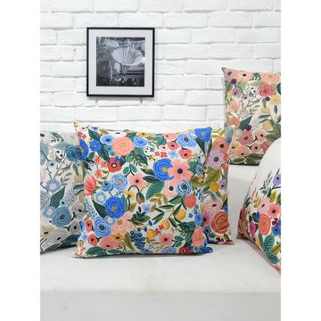 植物花卉棉麻抱枕沙發枕套美式靠墊汽車腰枕床頭飄窗布藝靠枕腰靠