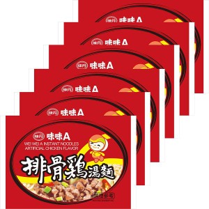 送料無料！味味A 台湾ラーメン 排骨鶏味 82g×6個