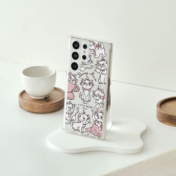 Disney Cats And Dogs-瑪麗貓款亂花防摔透明SAMSUNG手機殼