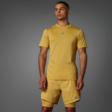 ADIDAS HIIT AIRCHI TEE吸濕排汗 男短袖運動上衣-黃-IS3731