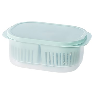 品屋 保鮮瀝水盒 密封鎖鮮 蔬果收納盒 雙層瀝水設計  1入  1個