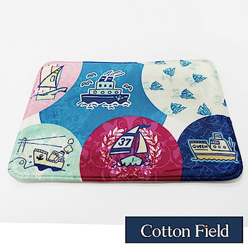 棉花田英倫風法蘭絨防滑踏墊-二件組-皇家遊輪