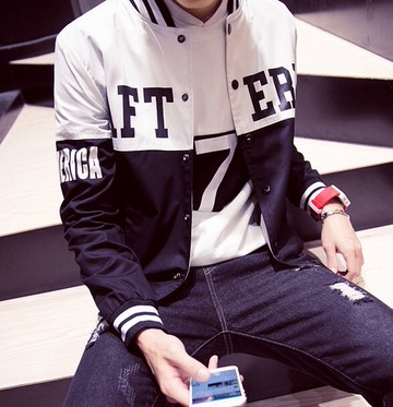 【JP.美日韓】 簡約棒球外套 拼接 外套 MA1 軍外套 潮流外套