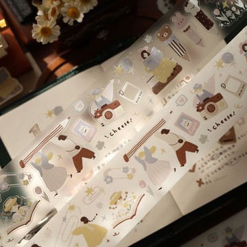 文具星球  鹽系輕復古可愛 PET 和紙膠帶