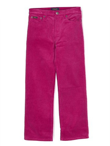 Ralph Lauren Kids - straight-leg corduroy trousers - kids - Cotton/Spandex/Elastane - 8 - Pink