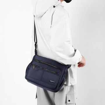 斜挎包男新款牛津布商務單肩包簡約男士公文包休閑大容量通勤男包