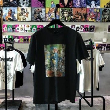 夏季潮牌寺田克也插畫t恤學院風圓領寬松情侶短袖ins超火男女半袖