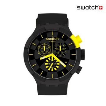 Swatch CHECKPOINT YELLOW 大錶面手錶/男錶/女錶/瑞士製造 SB02B403 (47mm)